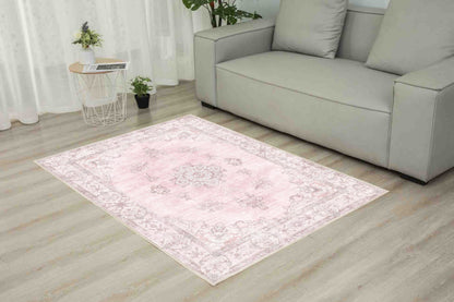 Tello Whisper Blush rug in a living room