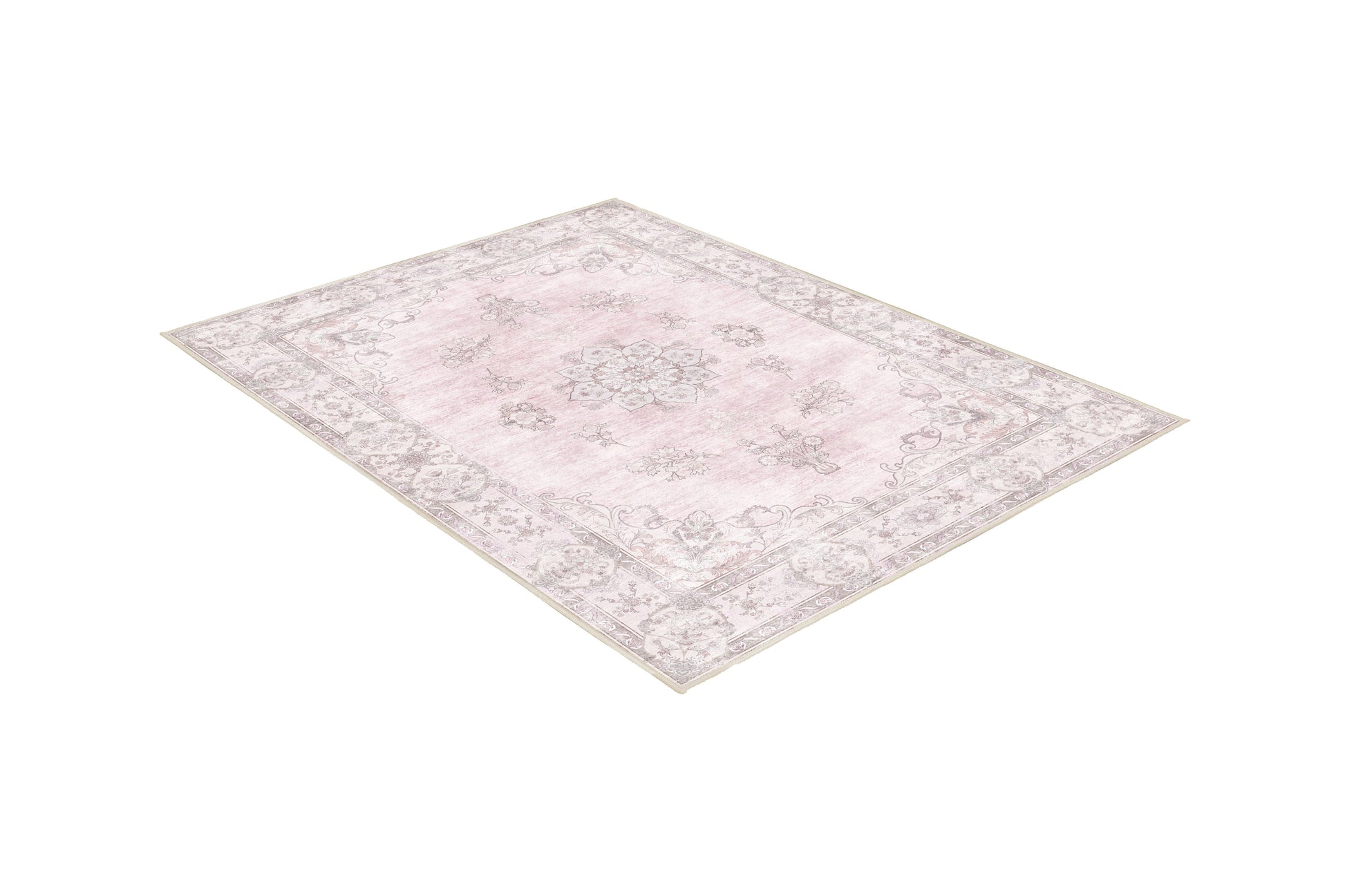 Tello Whisper Blush rug, angled view
