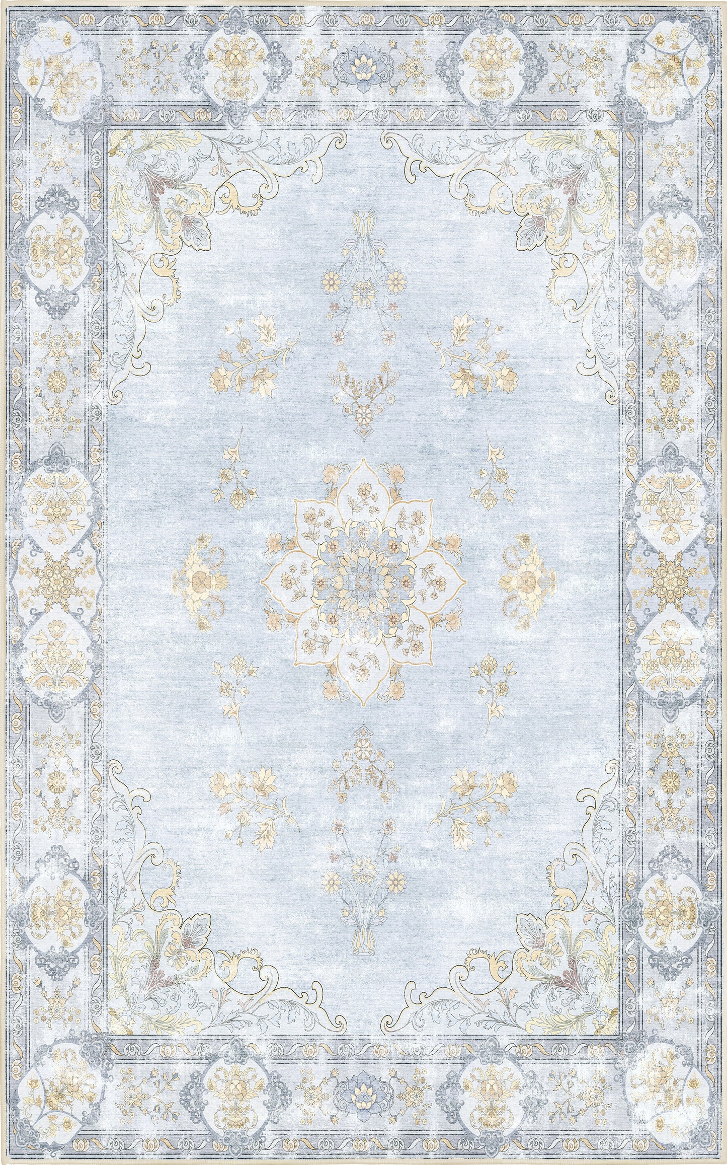 Tello Whisper Blue rug — full design