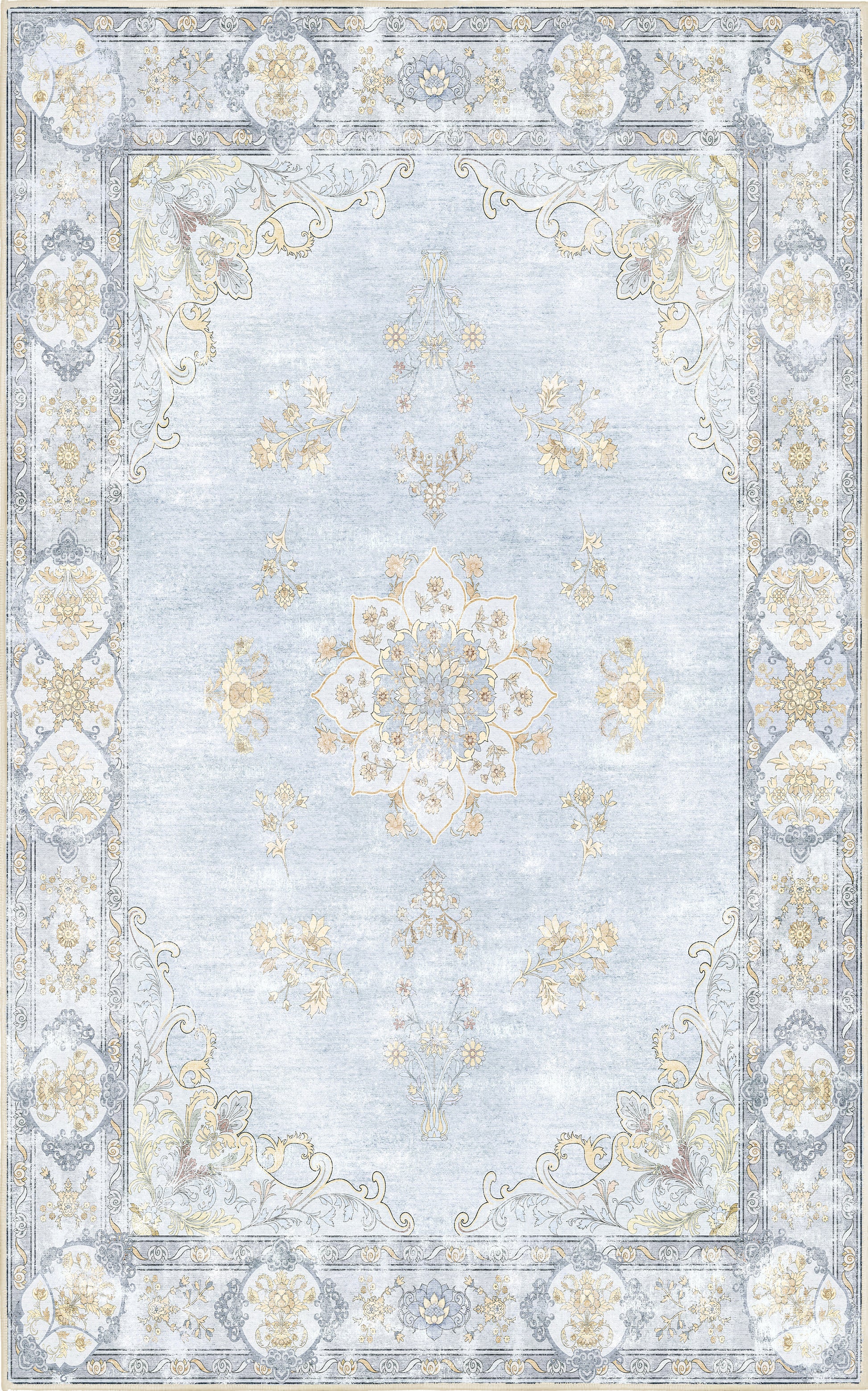 Tello Whisper Blue rug — full design