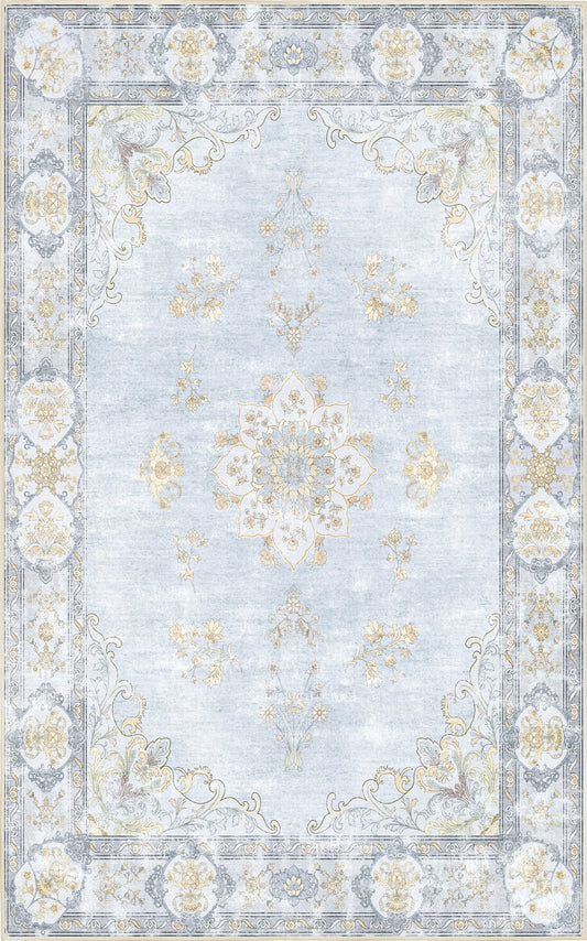 Tello Whisper Blue rug — full design