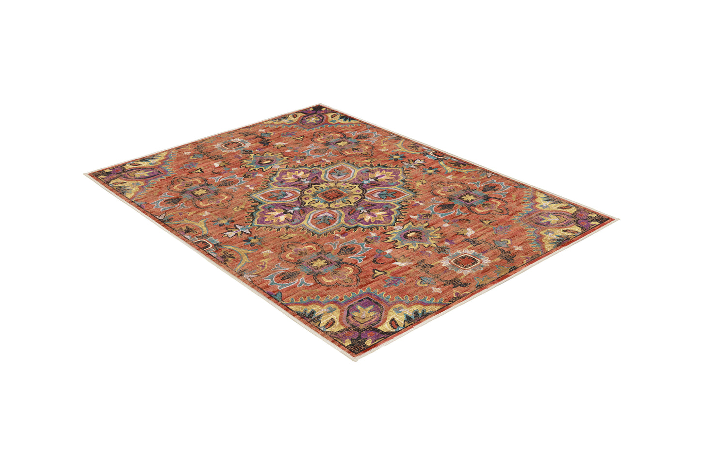 Tello Bohemian Sunset rug, angled view