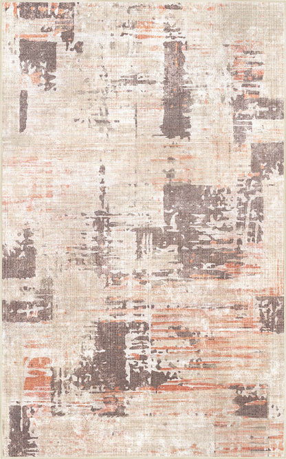 Torino Abstract Terracotta rug — full design