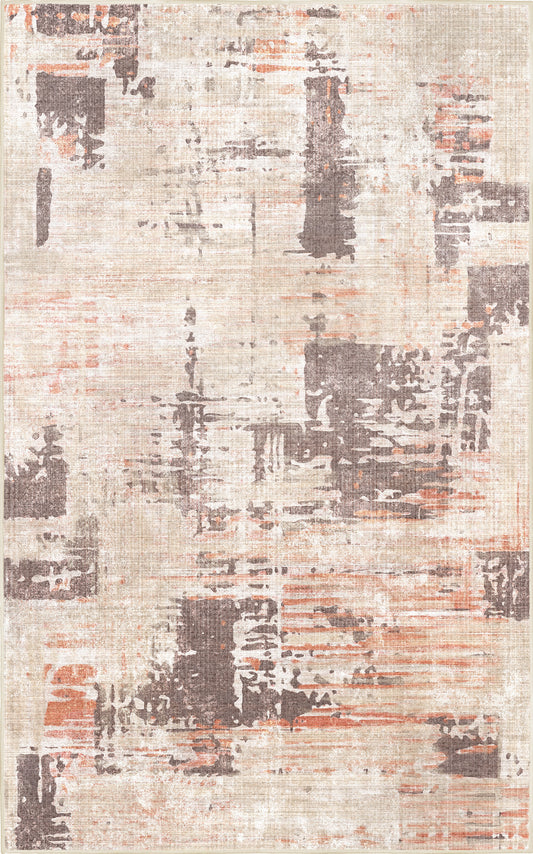 Torino Abstract Terracotta rug — full design