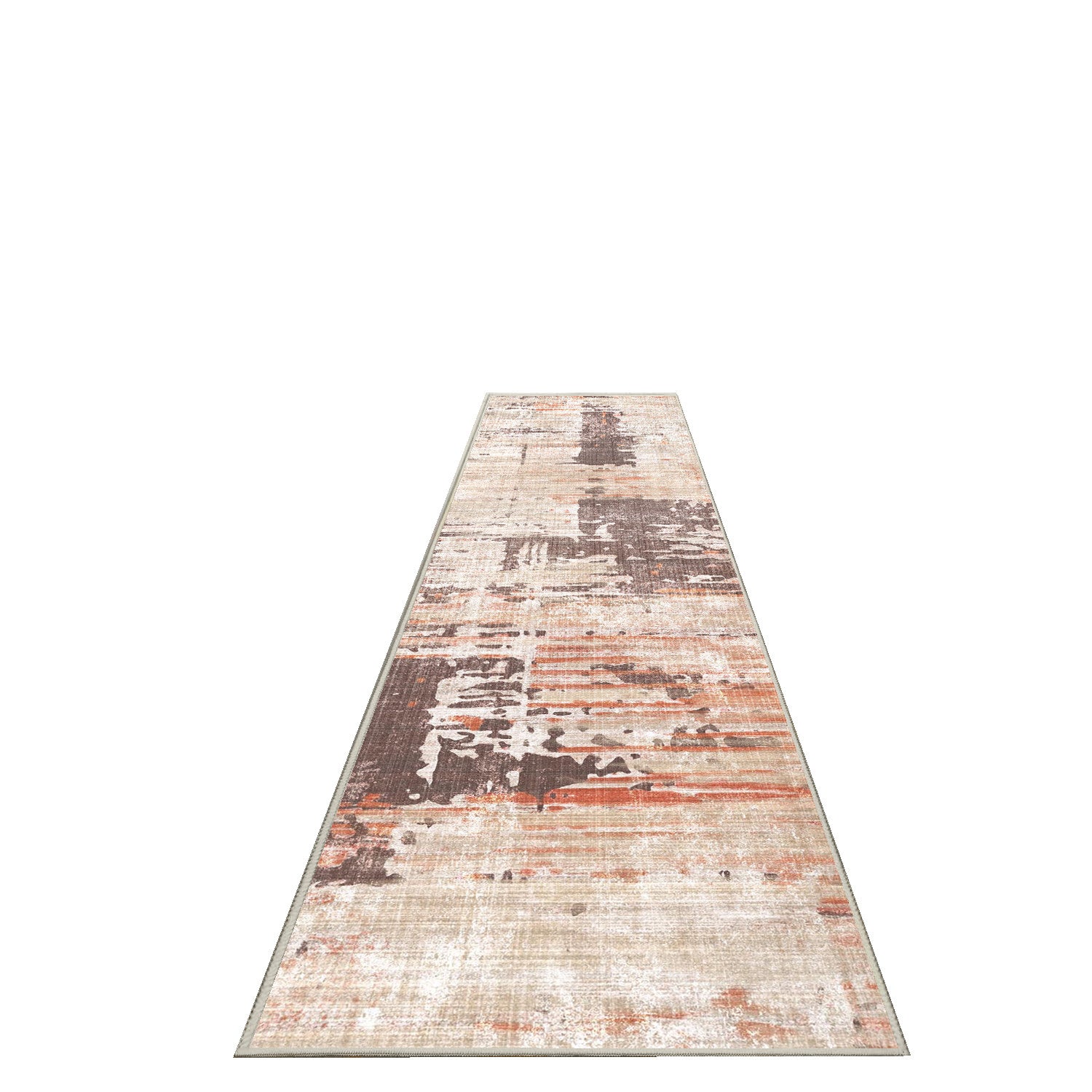 Torino Abstract Terracotta runner rug, 80 x 300 cm, angled