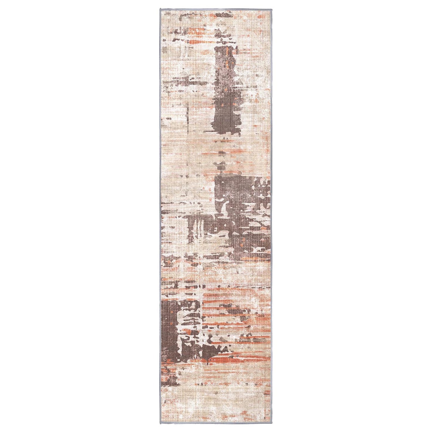 Torino Abstract Terracotta runner rug, 80 x 300 cm, in a hallway