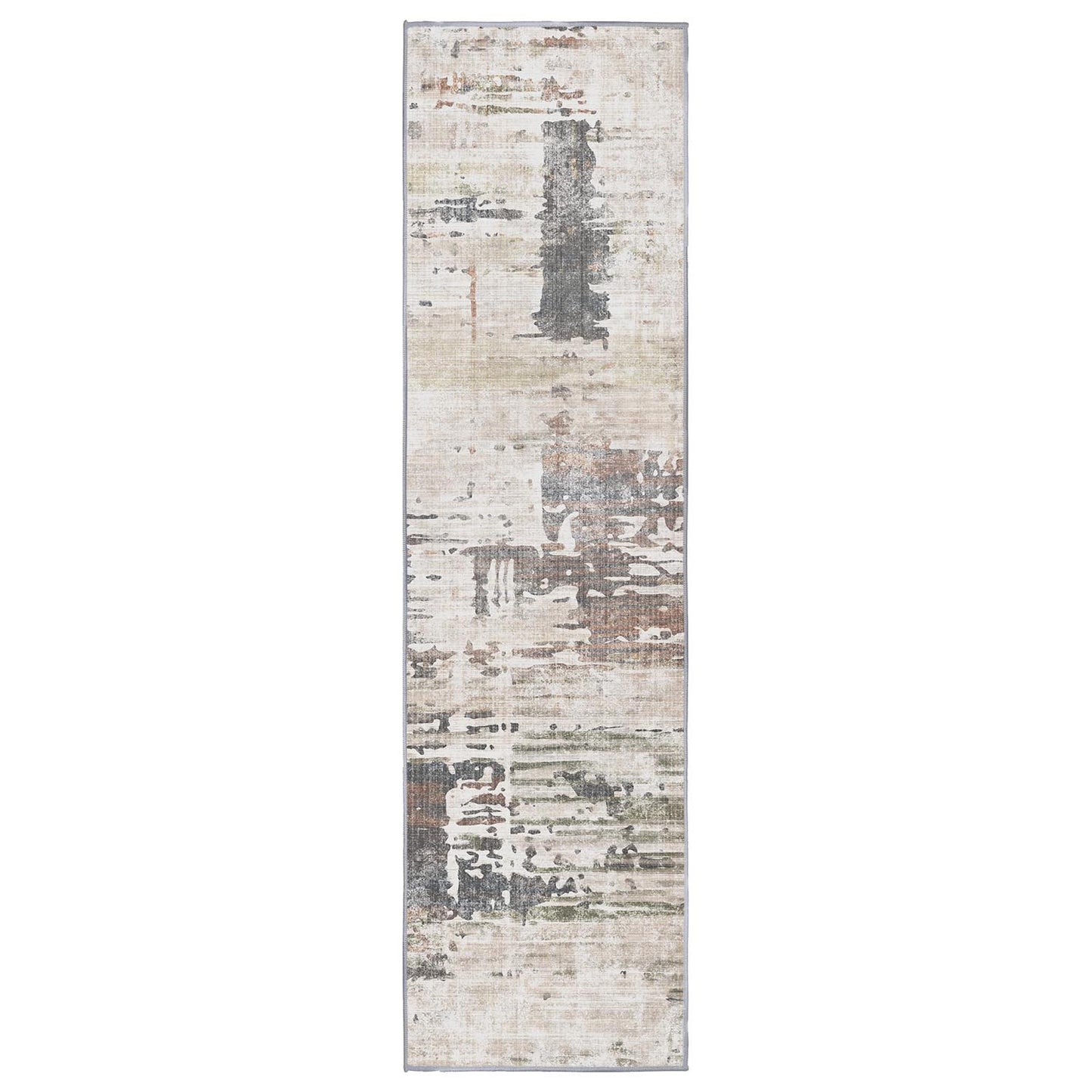 Torino Abstract Sage runner rug, 80 x 300 cm, in a hallway