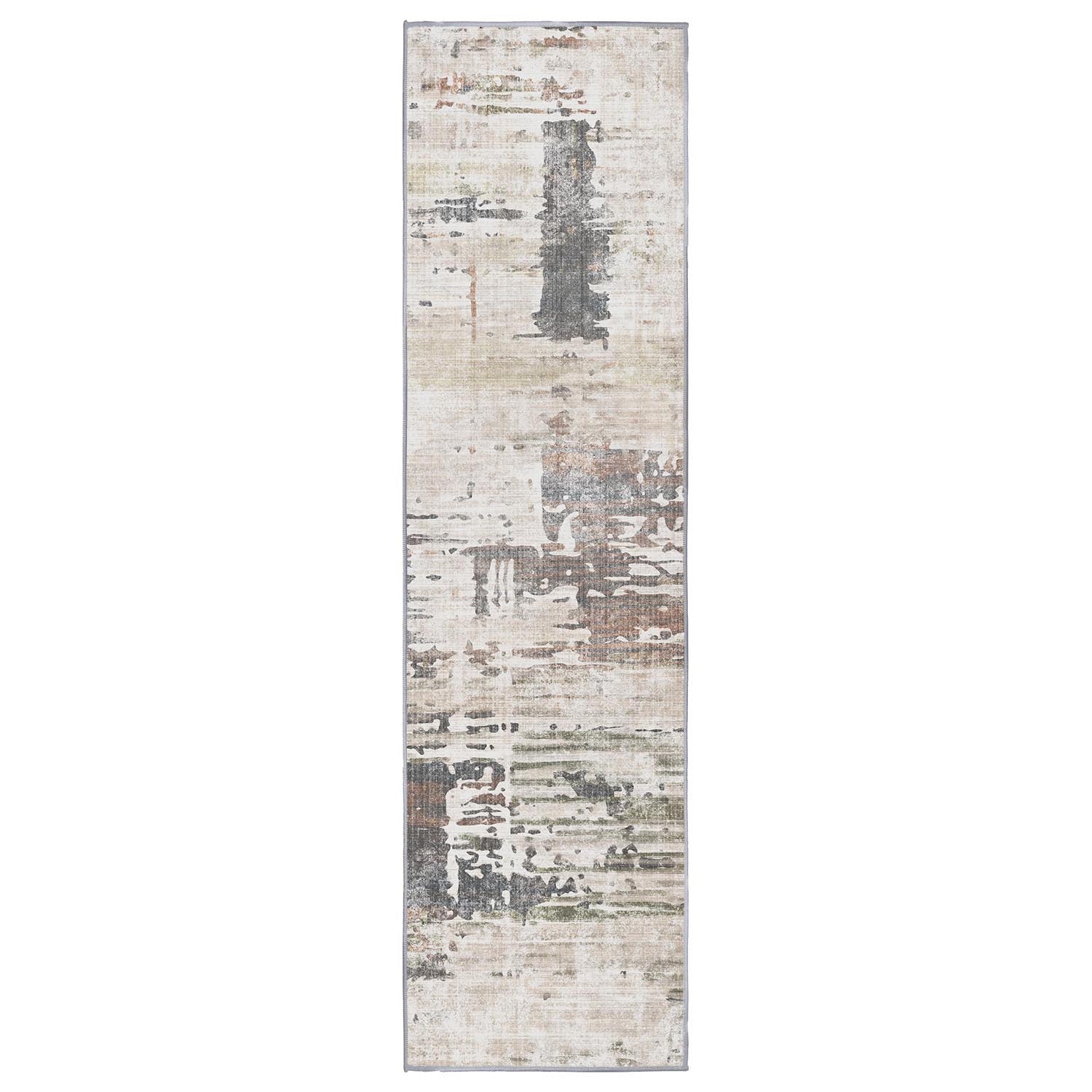 Torino Abstract Sage runner rug, 80 x 300 cm, in a hallway