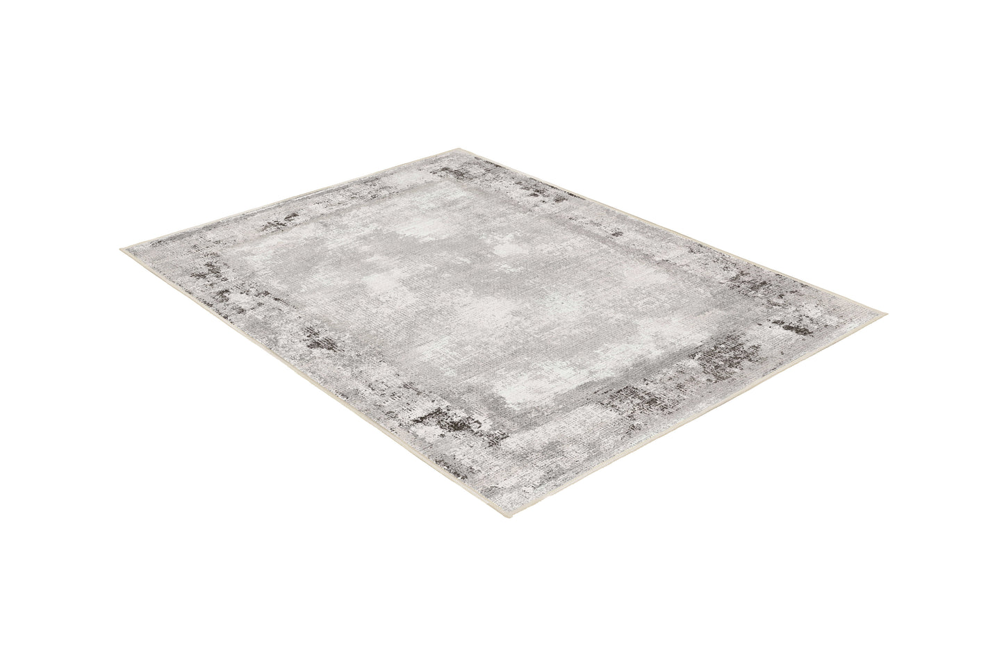 Torino Stone Border rug, angled view