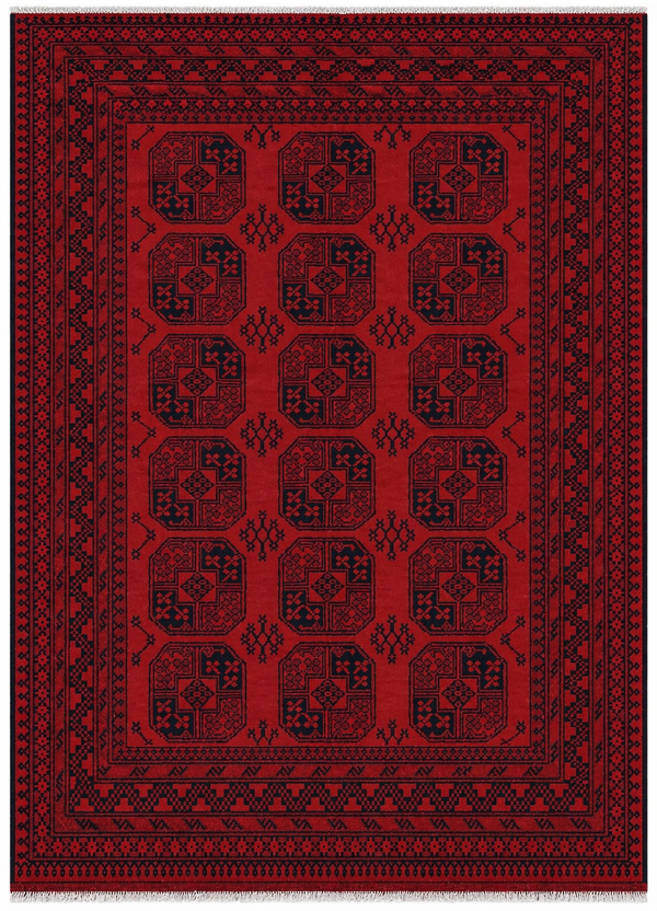 Afghan Aqcha Large Gul Rug — delivered to Bloemfontein