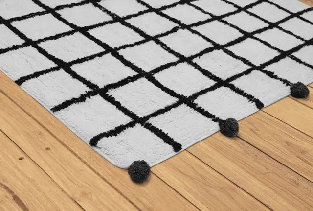 Pom Swatch Rug Kids Smart Grey Pom-Pom Patch Rug | Rugs Original