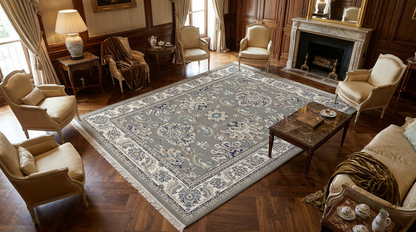 Kashmar Floral Garden Silver Grey