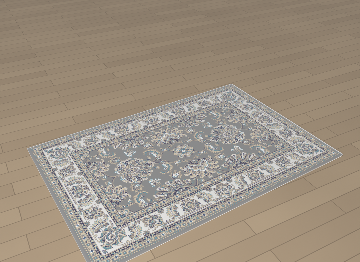 Kashmar Floral Garden Silver Grey