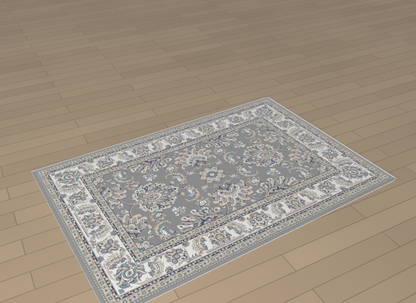 Kashmar Floral Garden Silver Grey