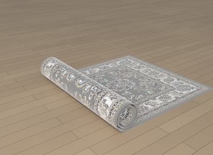 Kashmar Floral Garden Silver Grey